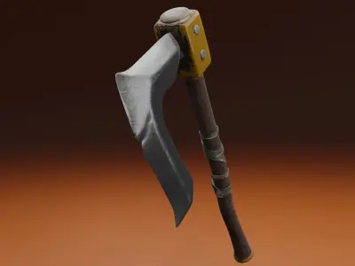 Survivalists axe PBR Low-Poly Game READY -5 Low-poly 3D model