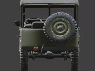 WWII Utility Jeep 3D Model Low-poly 3D model