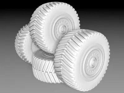 rim-wheel 3d model set of wheels Free 3D model