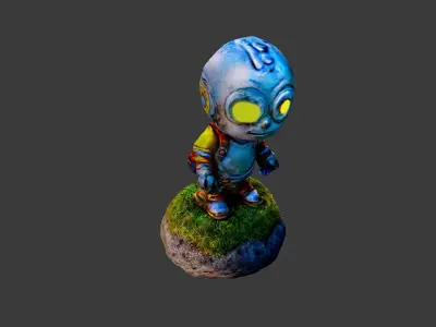 Alien Toy Low-poly 3D model