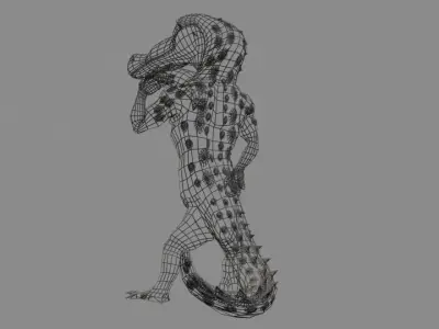 David Crocodile Statue 3D model