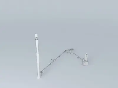 Flare Towers Brisbane Refinery Free 3D model