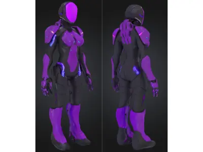 Futuristic Female Android Low-poly 3D model purchase