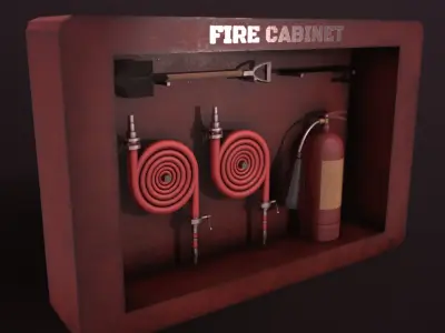 FIRE CABINET ASSET Low-poly 3D model