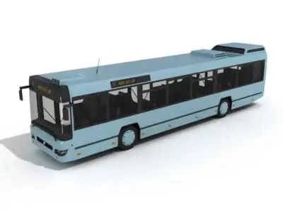 Blue City Bus 3D model