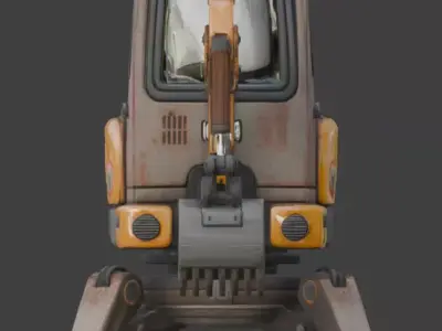 Stylized Chibi Sci-Fi Excavator Walker Scout Low-poly 3D model