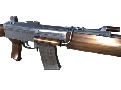 07-insas-rifle-gun model 3d game ready model  Low-poly 3D model