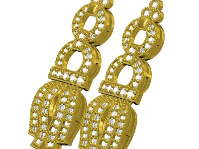 Vintage Style Earring 3D print model