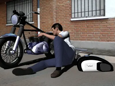 My Old BSA 650 Low-poly 3D model