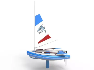 Sailing Ship Boat  Low-poly 3D model