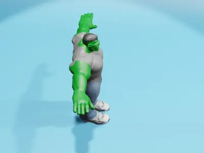 Hulk Low Poly Rigged Low-poly 3D model
