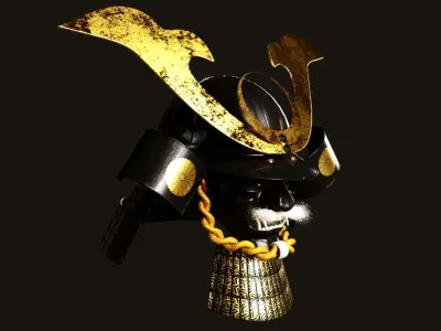 Japanese samurai helmet 3D model