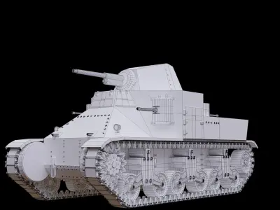 M2A1 Tank 3D model