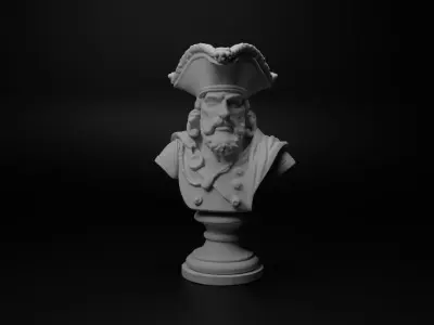 Spanish Conquistador Bust Chess 3D print model shop