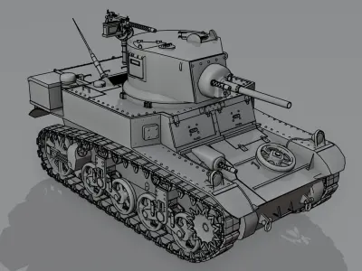 Tank M3A1 Stuart 3D model