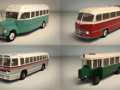 Low Poly Bus Pack 03