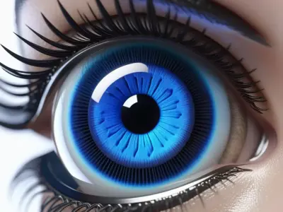 Futuristic Eye Implant Glowing Blue 3D model