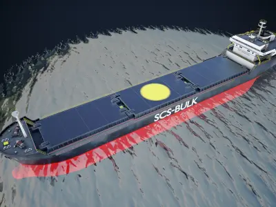 Bulker ship Low-poly 3D model