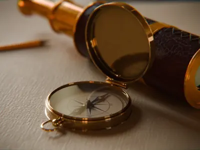 Old Office 3d Scene Low-poly 3D model