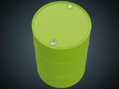 Steel Barrel 1 Basic Low-poly 3D model