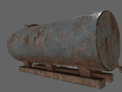 tanker 1 old rusted metal plate Low-poly 3D model