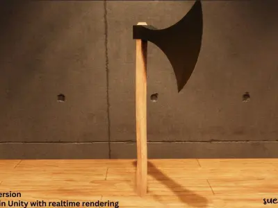 Axe - Lowpoly Textured and Colorbased Free low-poly 3D model