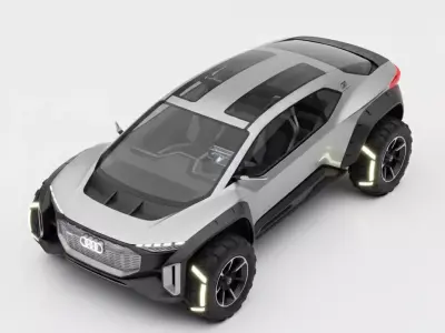 Futuristic Audi AI TRAIL Quattro Electric Off Road Concept Low-poly 3D model