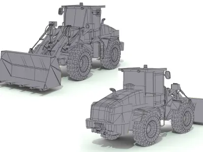 bulldozer truck Low-poly 3D model