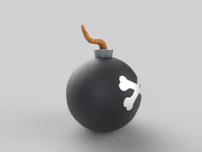 Stylized bomb Low-poly 3D model