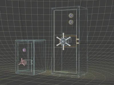 Steel safe industrial 3D model