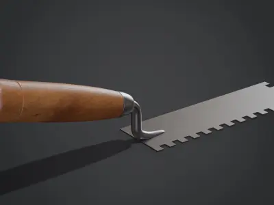 Square Notched Margin Trowel 3D model