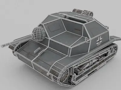 PzKpfw TKS p 20mm Low-poly 3D model