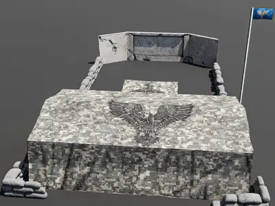 Army Tent Low-poly 3D model
