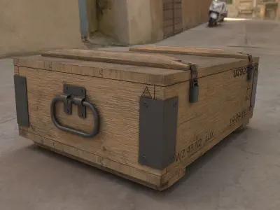 Military Box Low-poly 3D model purchase
