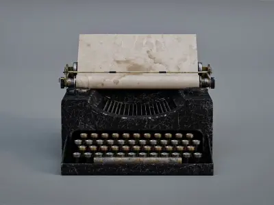 Old fashioned typewriter Free 3D model