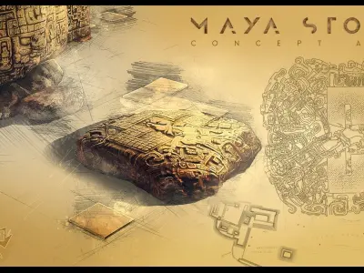 Mayan Stone 01 PBR 4K Low-poly 3D model