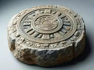 Ancient Aztec Calendar Stone 3D Model Low-poly 3D model