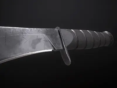 Kukri Knife for Game Low-poly 3D model