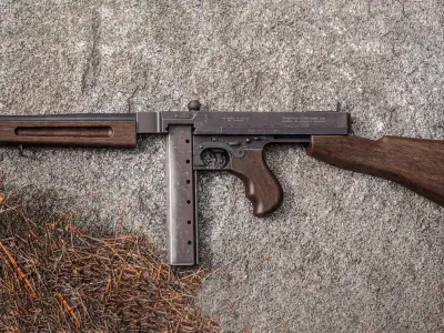 MILITARY Game Ready Thompson SMG Low-poly 3D model