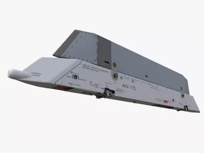 Aircraft missile launcher AKU-170 Low-poly 3D model