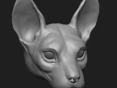 high poly cat head model  3D model