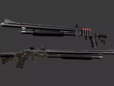 Noir Shotgun Low-poly 3D model