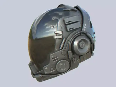 Scifi helmet Low-poly 3D model