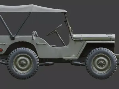 WWII Utility Jeep 3D Model Low-poly 3D model