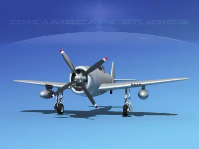 Republic P-47D Thunderbolt Bare Metal 3D model