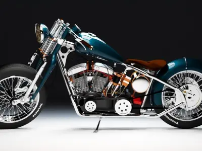 HD bobber motorcyle 3D model 3D model