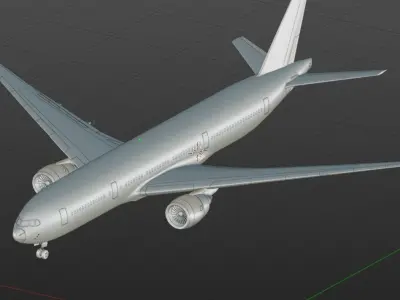 Boeing 777-200LR - With Interior 3D model