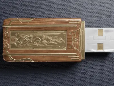 Vintage memory card Low-poly 3D model