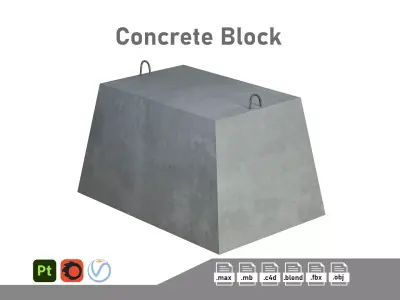 Concrete Block 3D model