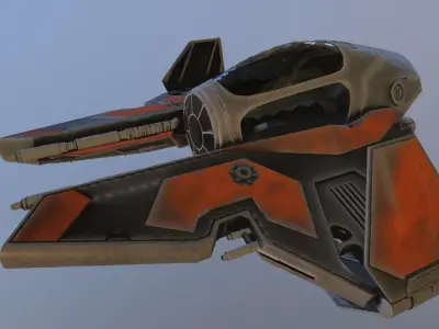 STAR WARS JEDI STARSHIP PBR Low-poly 3D model